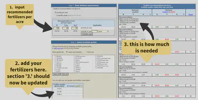 fertilizer calculation, plug numbers